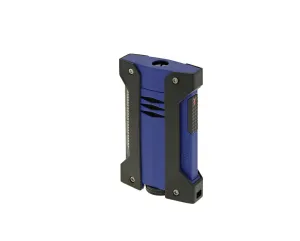 S.T. Dupont Defi Extreme Matte Black and Ocean Blue Single Torch Lighter