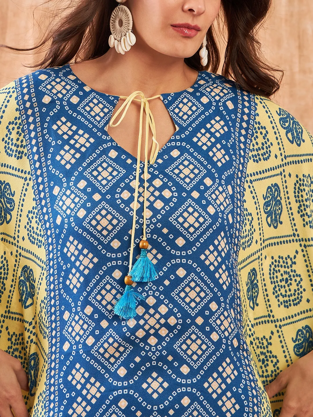 Sunny Sky Blue Bandhini Kurta