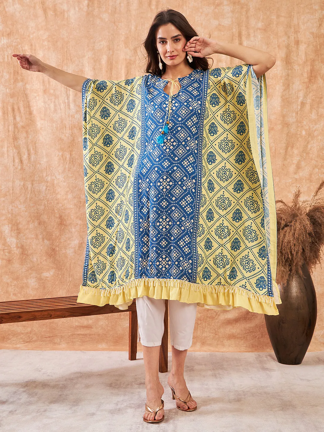 Sunny Sky Blue Bandhini Kurta