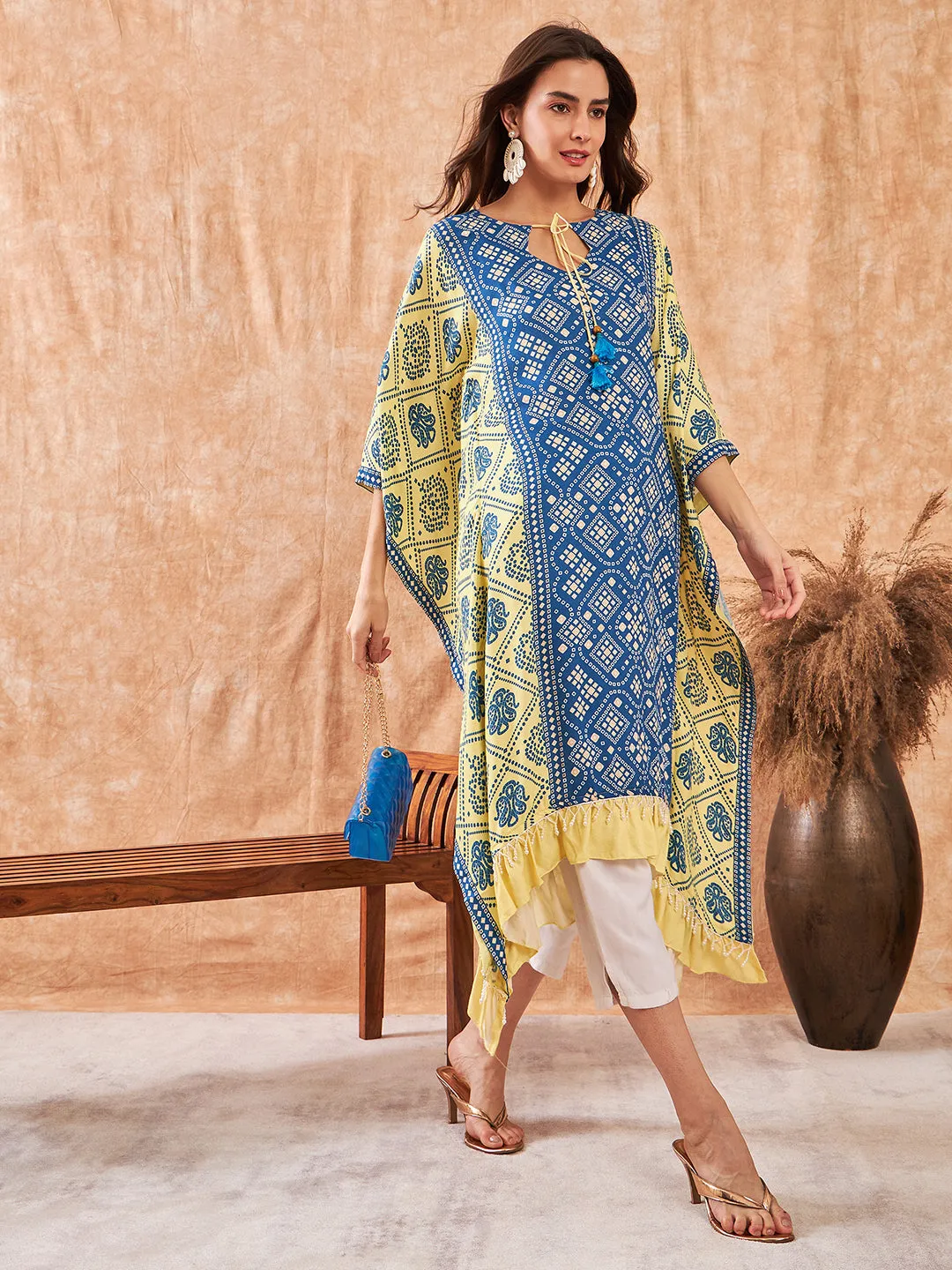 Sunny Sky Blue Bandhini Kurta