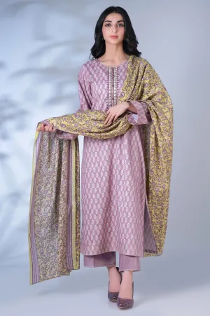 Unstitched 3 Piece Printed Mysuri Lawn Suit