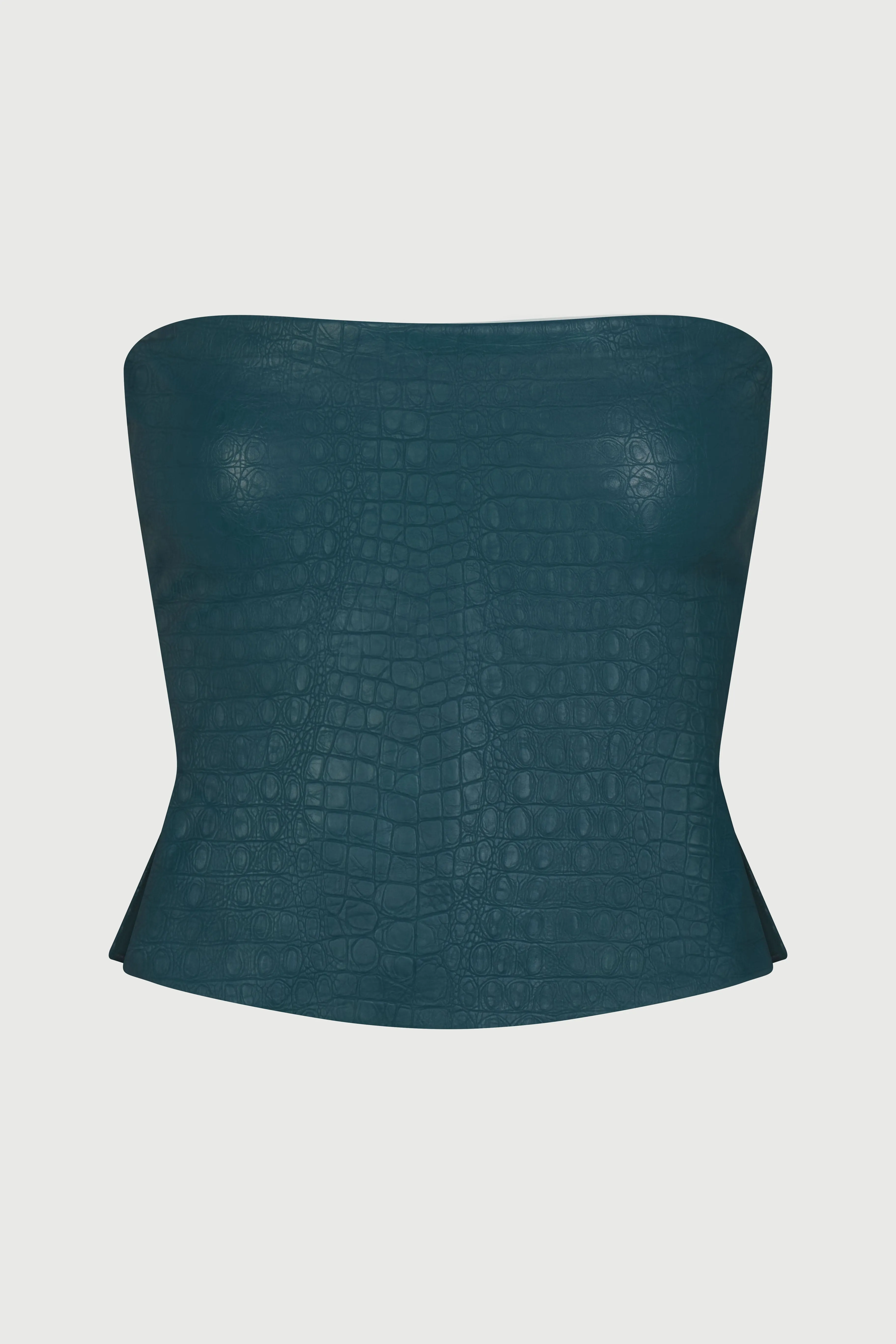 Vegan Leather Croc Tube Top