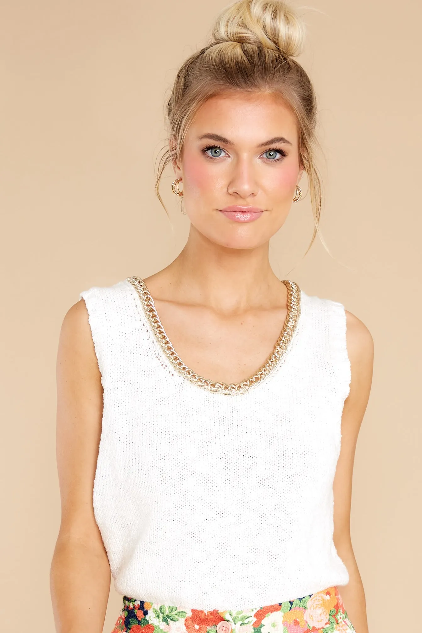 Wondrous Feeling White Knit Tank