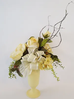 Yellow Silk Florals Table Centerpiece